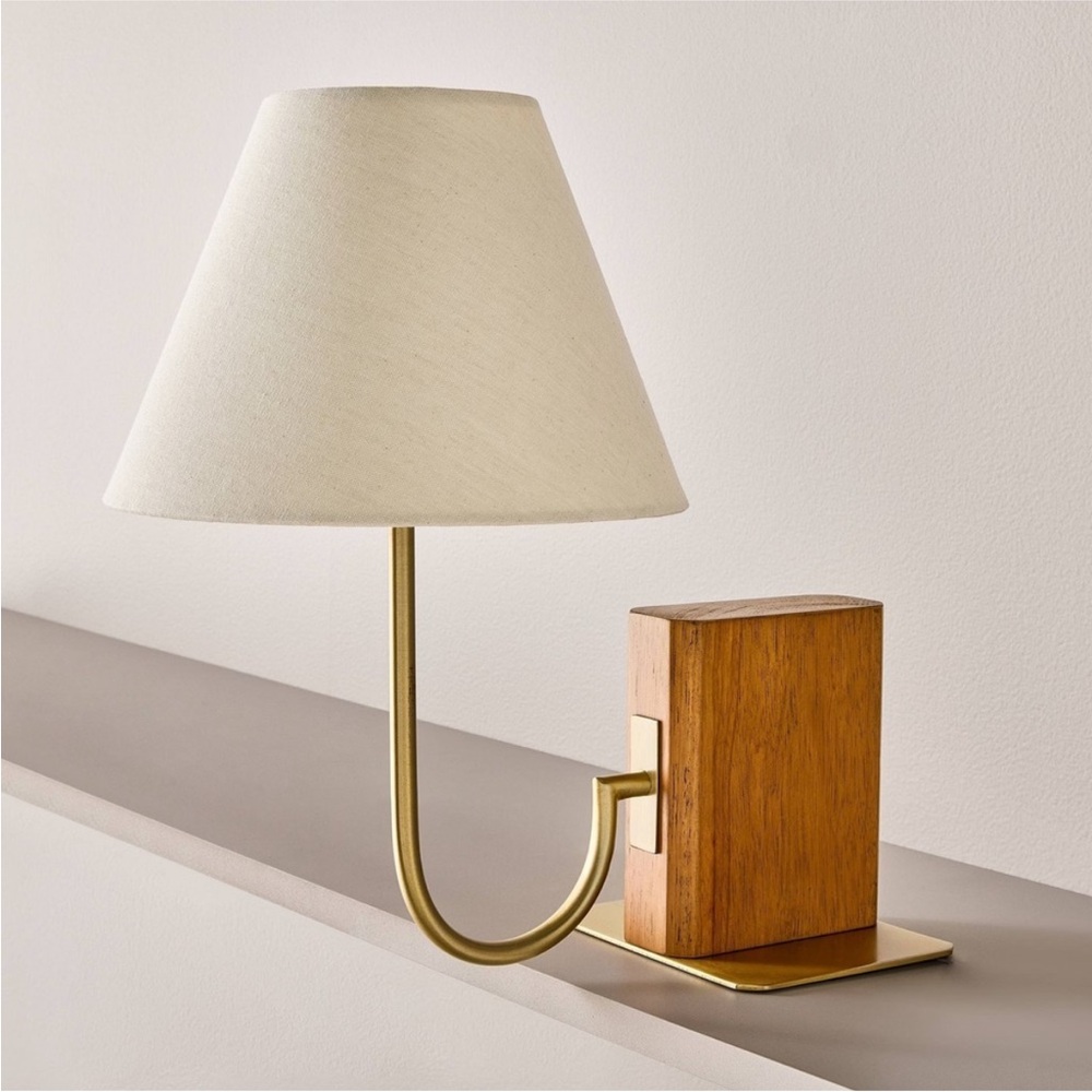 Wood Mid Tone Bookshelf Task Lamp – Hearth & Hand with Magnolia